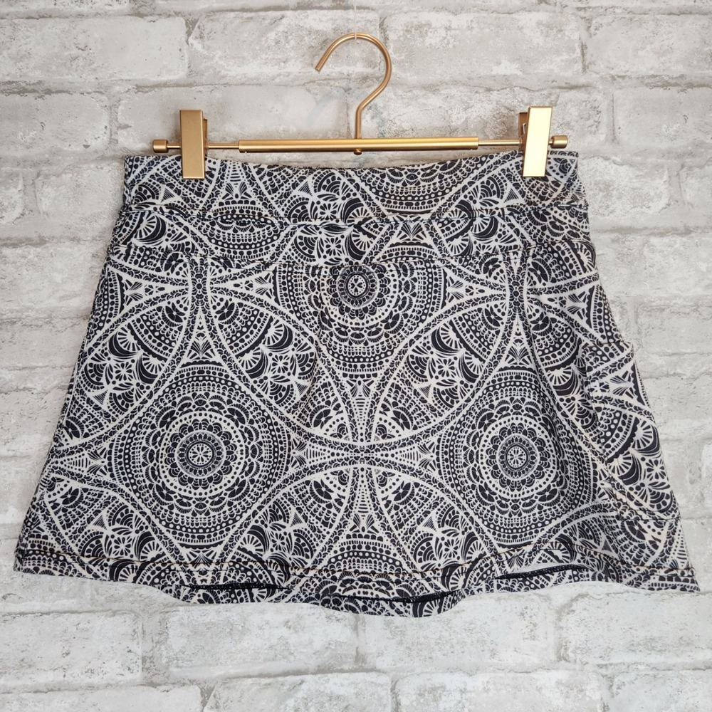 prAna Skort Mandala Geometric Black White Athletic Activewear XS